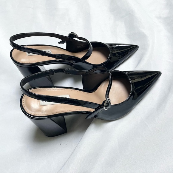 Steve Madden Maegan Black Patent Pointed Slingback Heel Size 11 - Picture 3 of 4